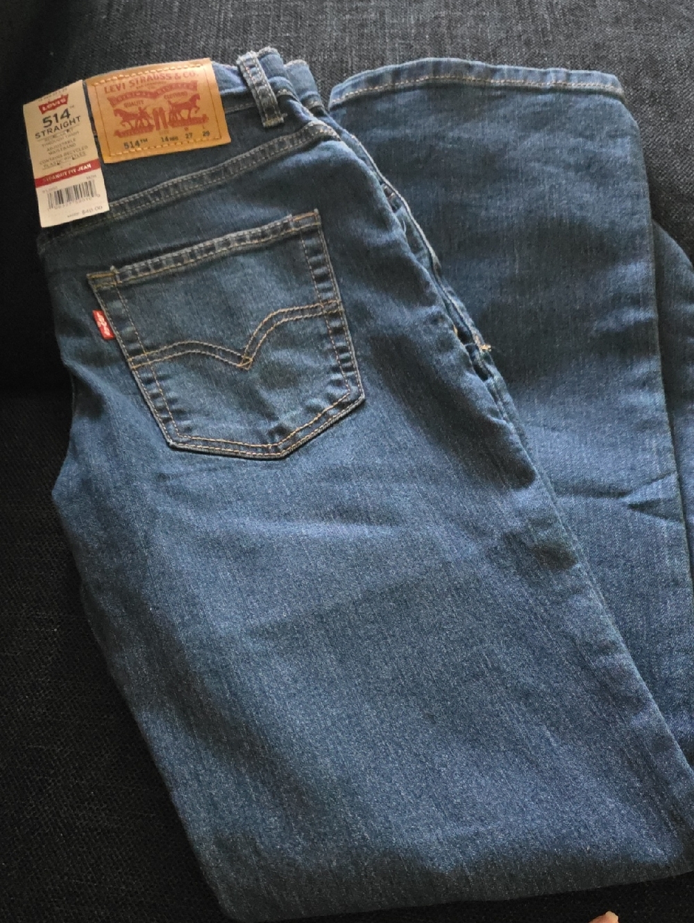 Boys Levi's Dark Blue 514 Straight Fit Jeans